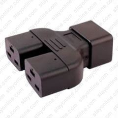 C20 Plug to 2x C19 Connector Molded Adapter